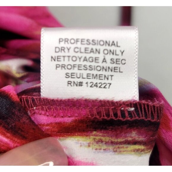 Misa Los Angeles Amina Mini Wrap Dress Pink Red Abstract Short Sleeve USA XS - Picture 8 of 12